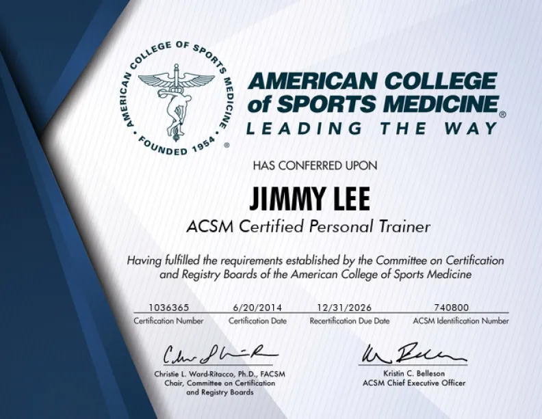 ACSM Certificate 1